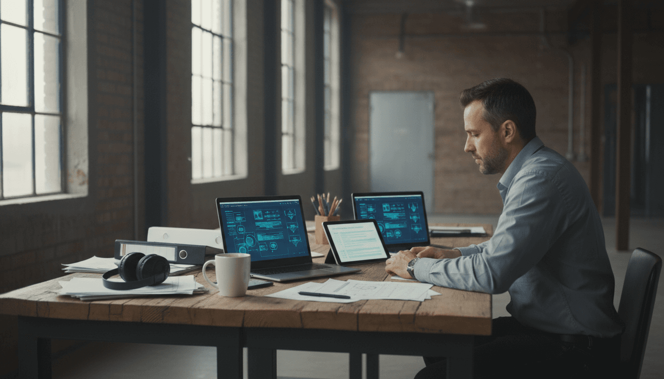 Systems Integration Specialist reviewing implementation documentation