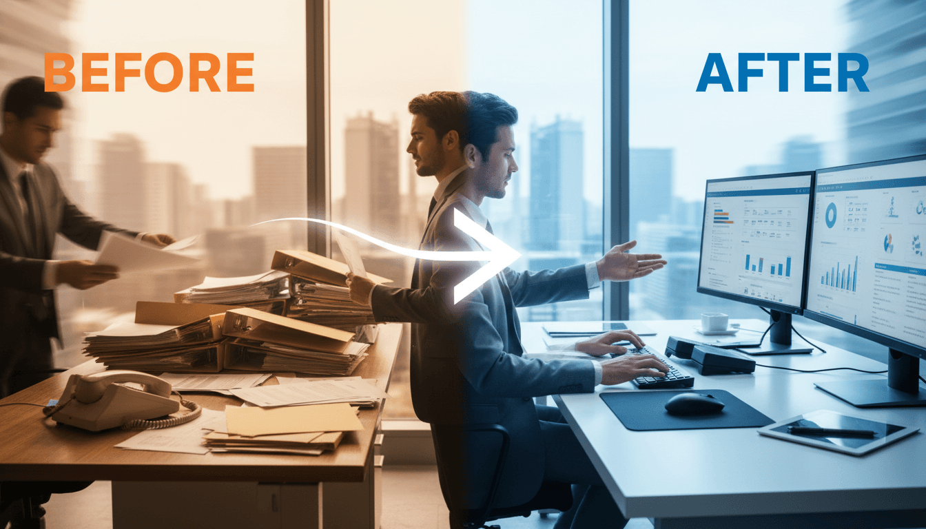 Before-and-after manual to digital transformation