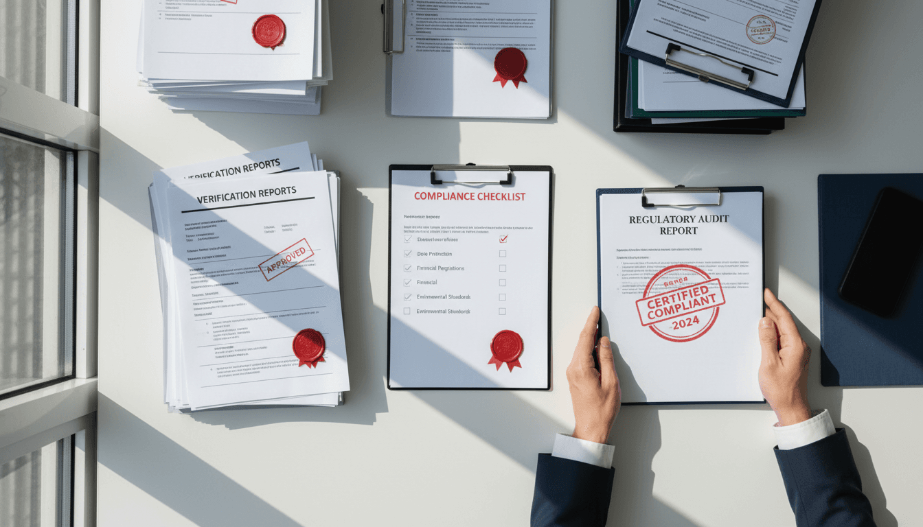 Compliance Verification documentation and regulatory checklists